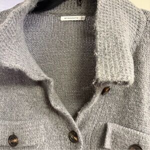 STACCATO Knit Sweater Cardigan |  Shacked Pockets | Sz L fits up to 2X | Grey